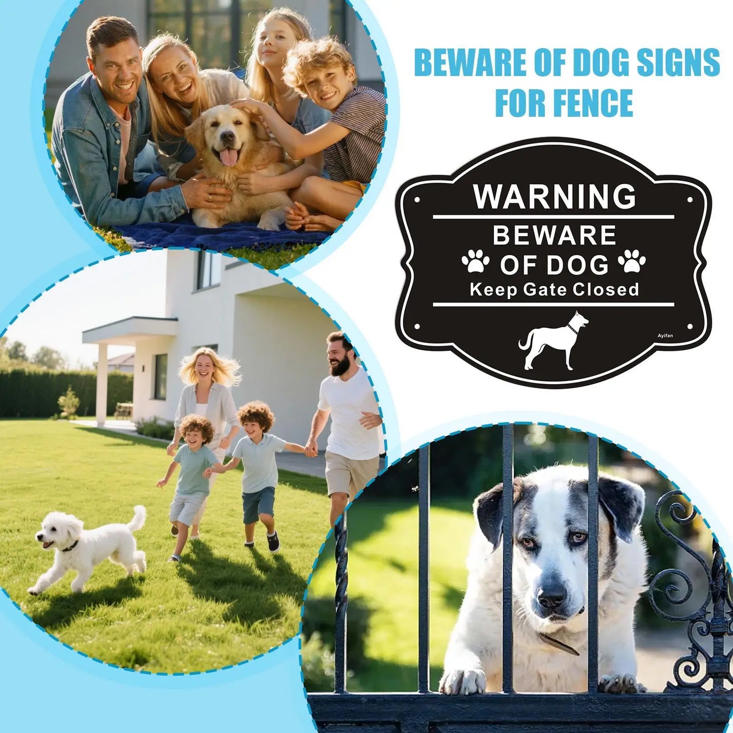 Beware Of Dog Signs For Fence 10 X 8 Inch Weatherproof Garden Decorations Home Dog Signs For Property Premises Halloween Grass Peaceful Pleasures Health and Wellness