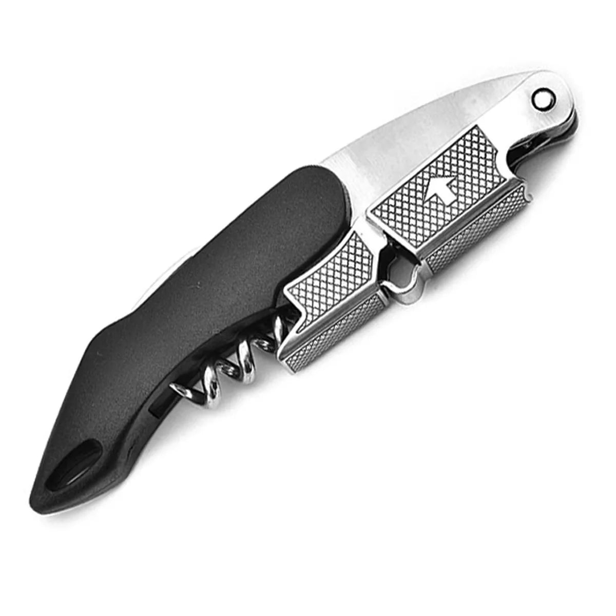 Wine Opener, Double Hinged Manual Wine Key for Bartender, Server, Waiter, Stainless Steel Wine Bottle Opener Corkscrew Peaceful Pleasures Health and Wellness K