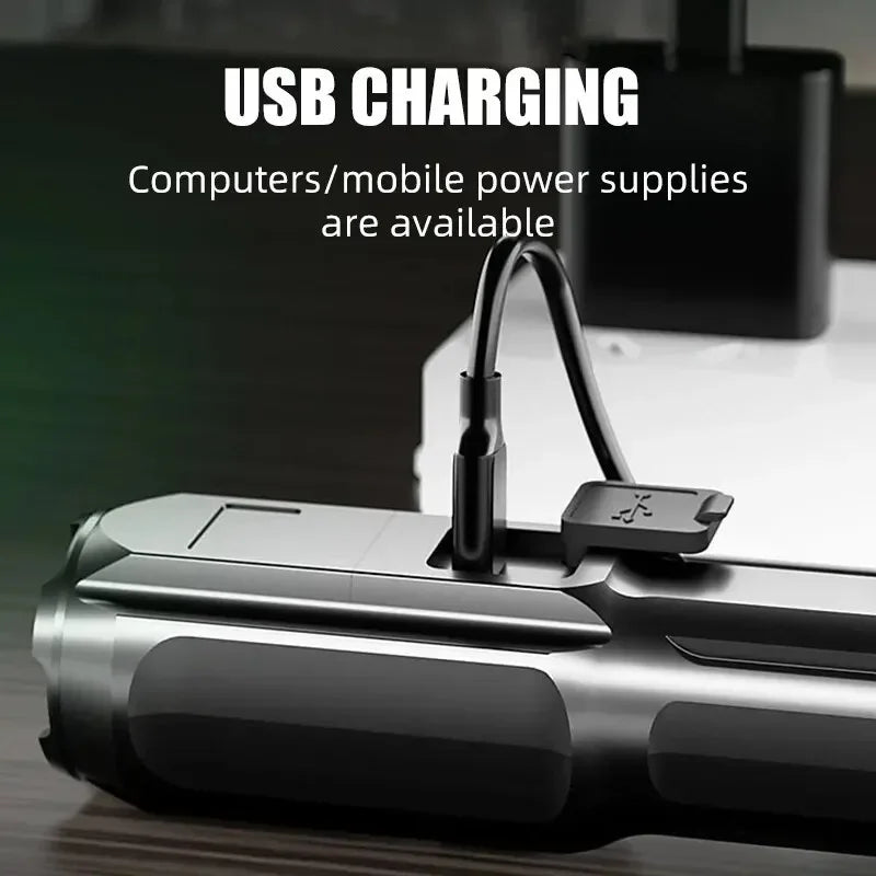 Rechargeable LED Tactical Flashlight – Zoomable & Waterproof