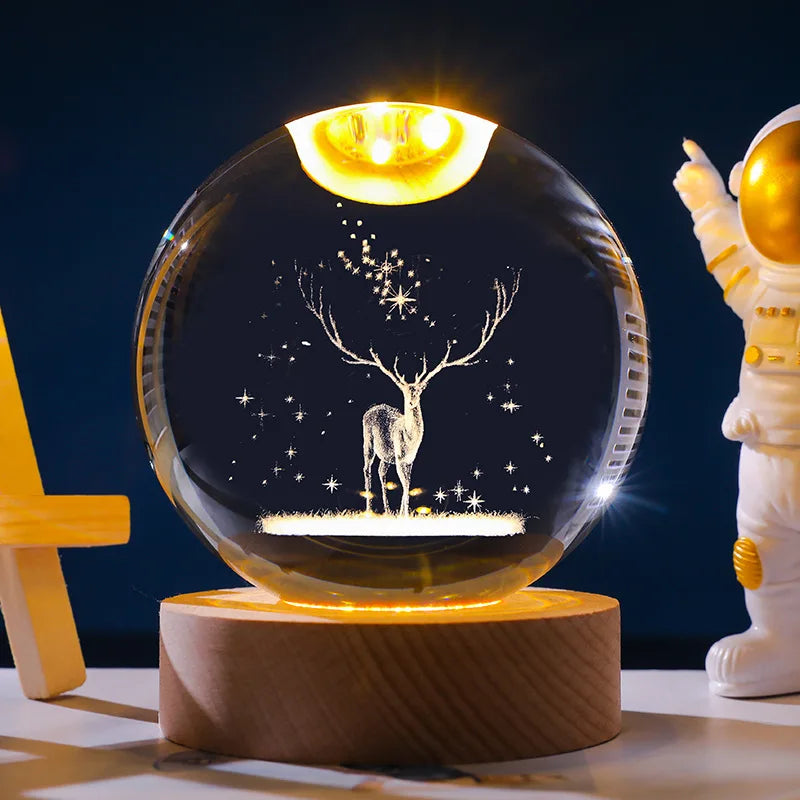 GGbing Night Light Milky Way Galaxy Solar System Crystal Ball Children Night Lamp Bedroom Ambient Light Creative Night Light Peaceful Pleasures Health and Wellness