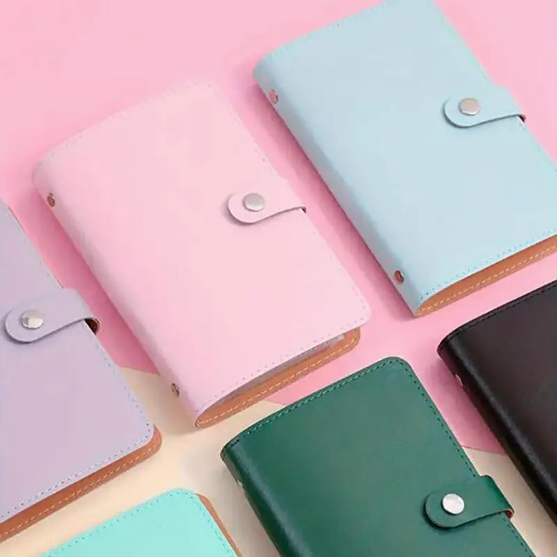 Large Capacity Cash Saving Organizer Book with Double Sided Pockets PU Leather Bill Storage Album for Budgeting Peaceful Pleasures Health and Wellness