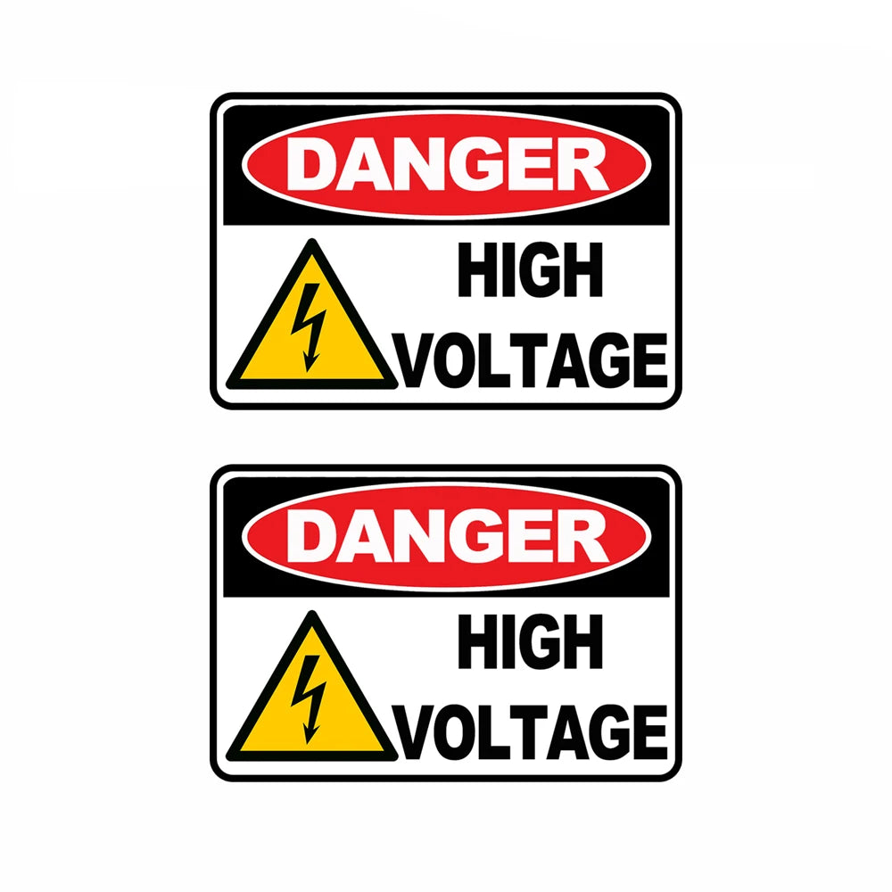 12.7CM Wide Warning HIGH VOLTAGE Car Sticker And Decal for Windows, Cars, SUV, Trucks 2Pcs Peaceful Pleasures Health and Wellness Default Title