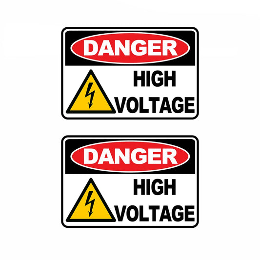 12.7CM Wide Warning HIGH VOLTAGE Car Sticker And Decal for Windows, Cars, SUV, Trucks 2Pcs Peaceful Pleasures Health and Wellness Default Title