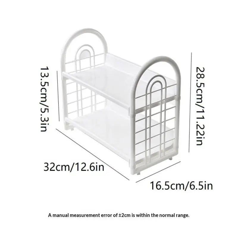 Double Layer Multi-Functional Plastic Desktop Organizer Shelf For Cosmetics, Bedroom, And Dormitory Accessories Peaceful Pleasures Health and Wellness