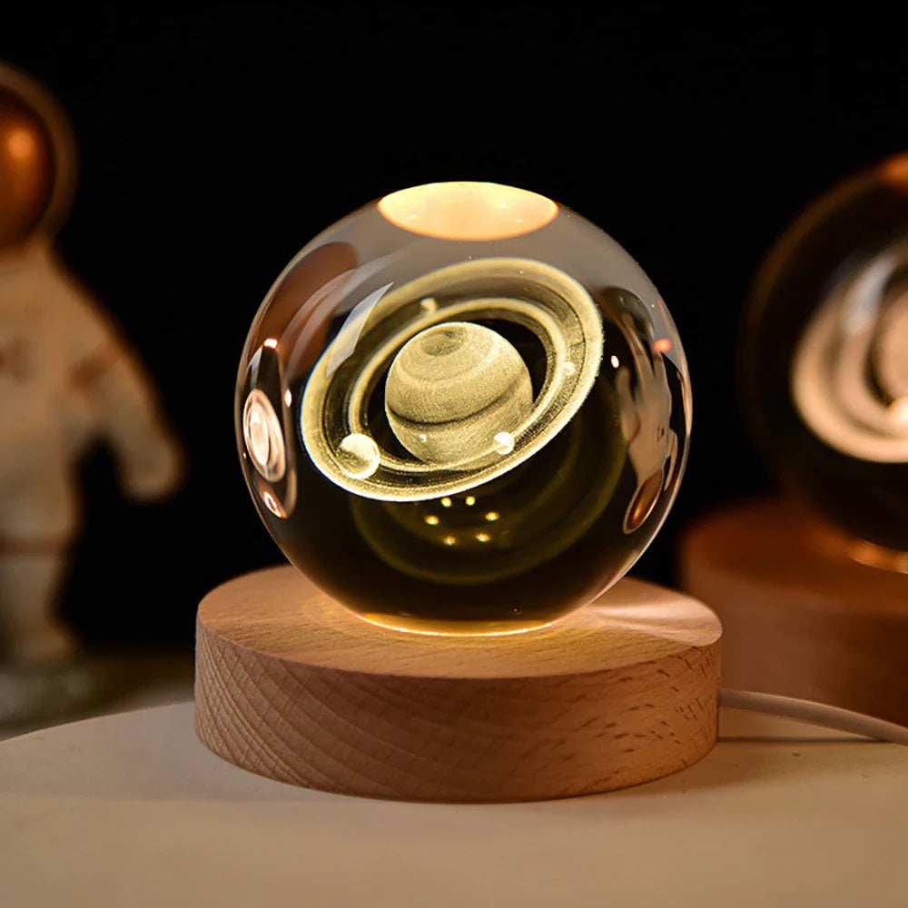 LED Night Light Milky Way Galaxy Solar System Crystal Ball Children Night Lamp Bedroom Ambient Light Creative Gift Night Light Peaceful Pleasures Health and Wellness