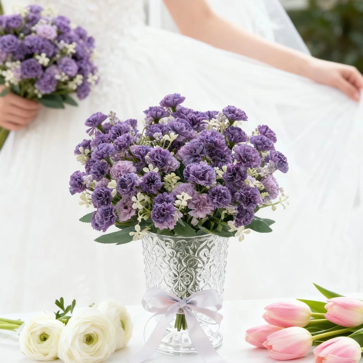 Artificial Silk Carnations 5/10pcs – Wedding & Home Decor