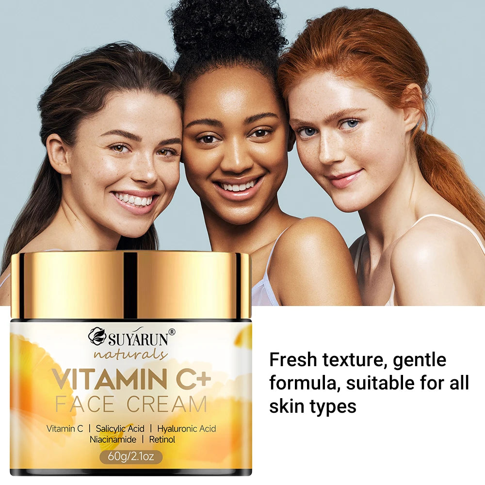 SUYARUN Hyaluronic Acid & Honey Vitamin C Face Cream - Brightening Anti-Aging Moisturizer, Hydrating Day/Night Cream for Skin. Peaceful Pleasures Health and Wellness