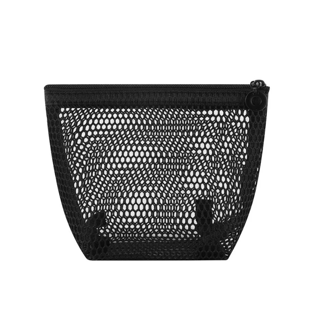 Transparent Mesh Cosmetic Bag – Mini Travel Makeup Pouch