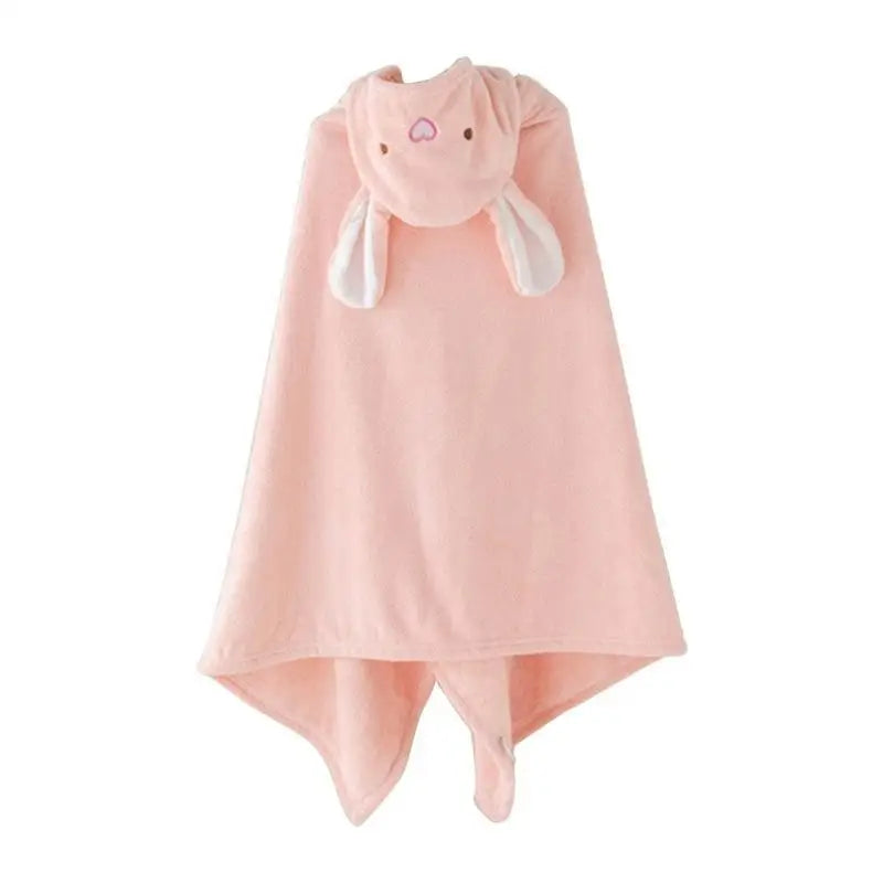 Kids Hooded Bath Towel | Soft Coral Fleece Baby Bathrobe 4–6Y