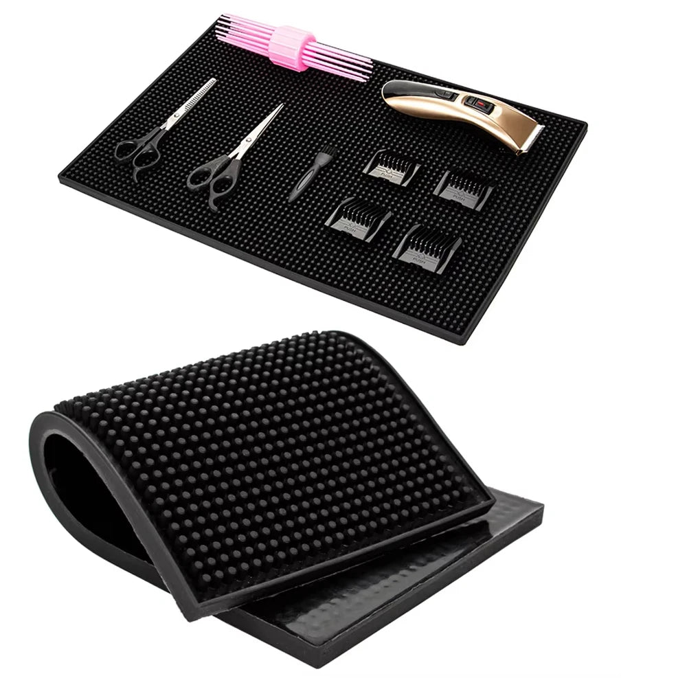 Non-Slip Mat for Barber Salon Hairdressing Tools Pad Rubber Bar Mat Coffee Maker Countertop Spill Proof Salon Accessories Peaceful Pleasures Health and Wellness