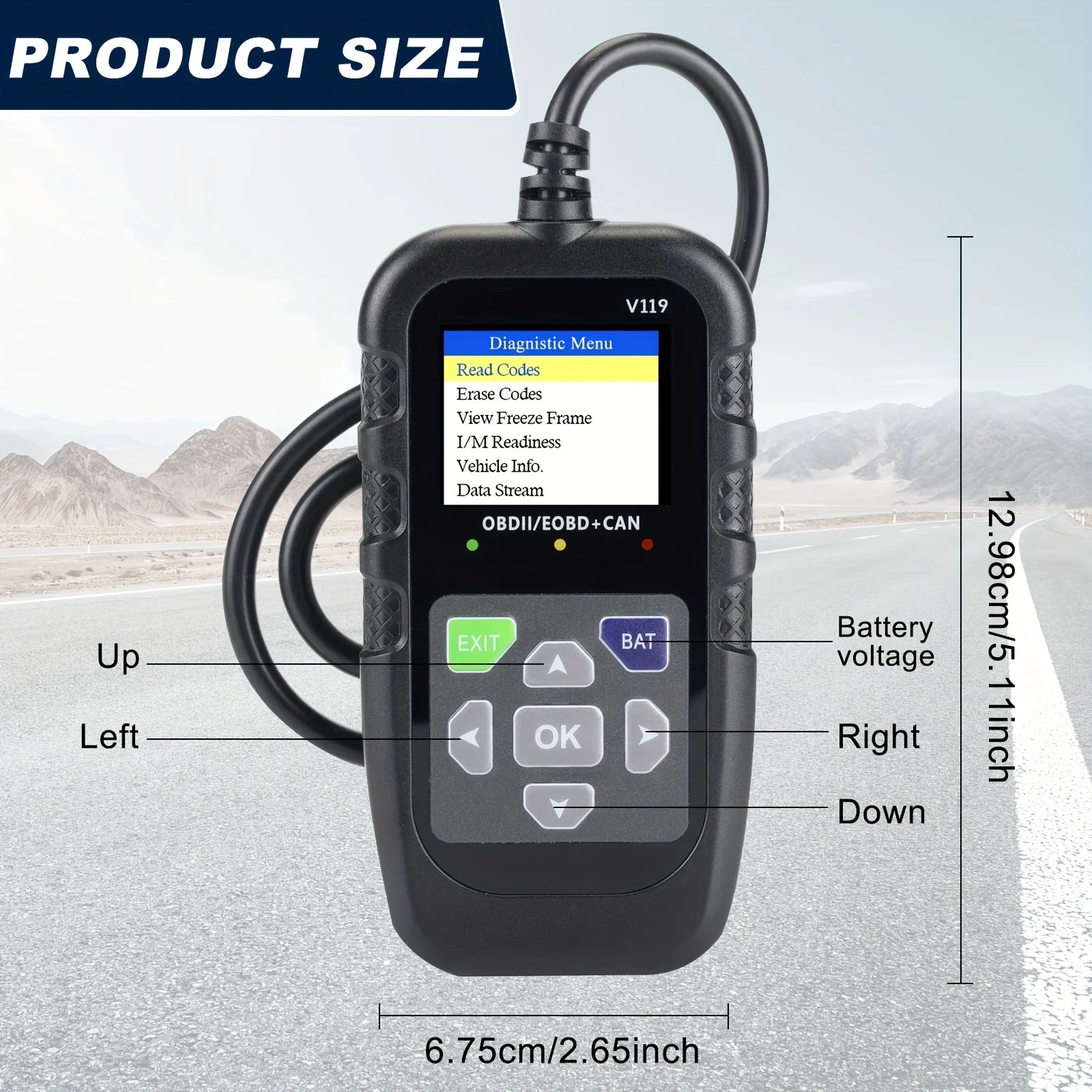 Obd2 Scanner Code Reader Car Diagnostic Tool Engine Fault Code Reader, Used to Clear Cel, with Real-Time Data/Freeze Frame/I/M Readiness, Suitable for All Obdii Protocol Cars Peaceful Pleasures Health and Wellness