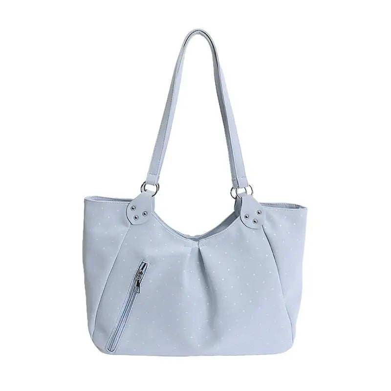 Vintage PU Polka Dot Tote Bag – Large Women's Shoulder Bag