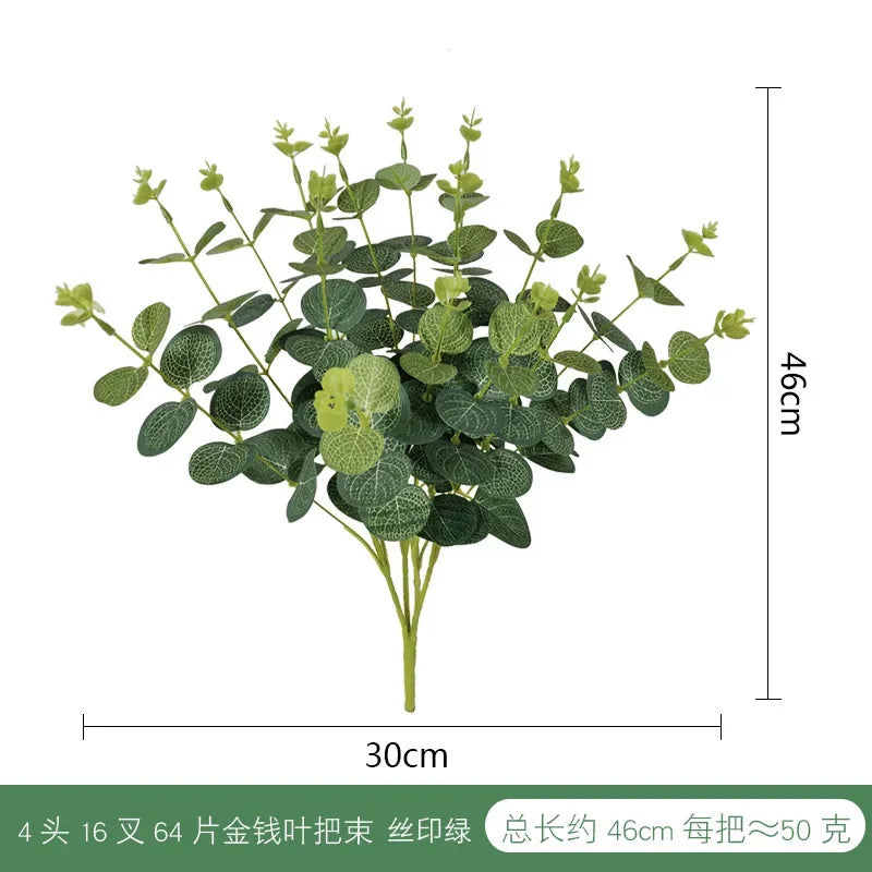 Silk Artificial Willow Bouquet | Fake Green Leaves for Home & Wedding