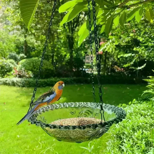 Flower-Shaped Hanging Bird Feeder & Birdbath | Garden Decor Hanging Bird Feeder Peaceful Pleasures Health and Wellness
