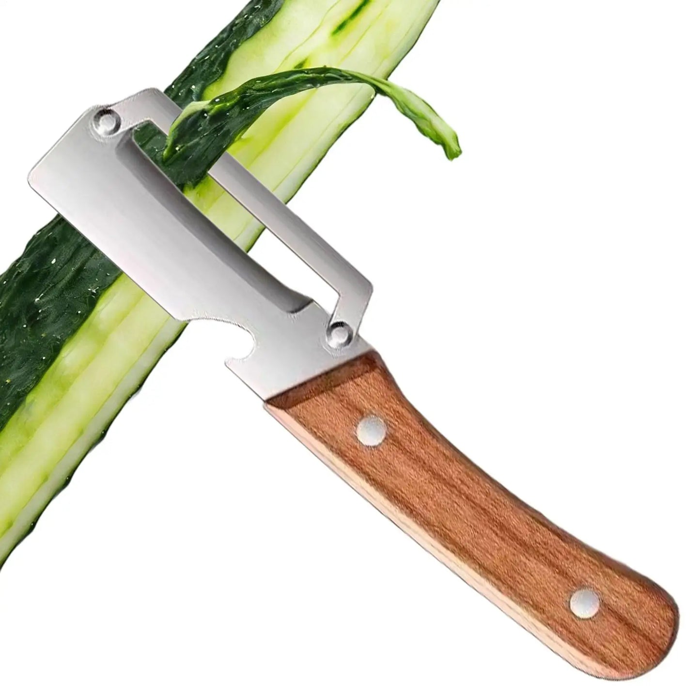 Stainless Steel Fruit & Vegetable Peeler with Wooden Handle Vegetable Peeler Peaceful Pleasures Health and Wellness