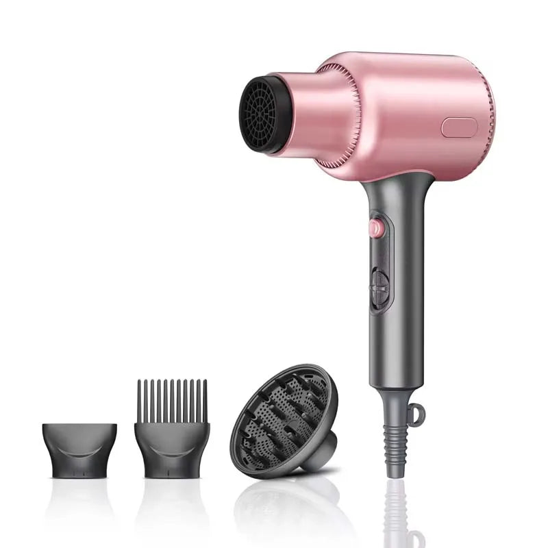 Best-Selling High-Power Silent Custom Negative Ion1900W Constant Temperature Hair Dryer Air Collecting Diffuser Peaceful Pleasures Health and Wellness Rose Gold 100V-240V EU Plug