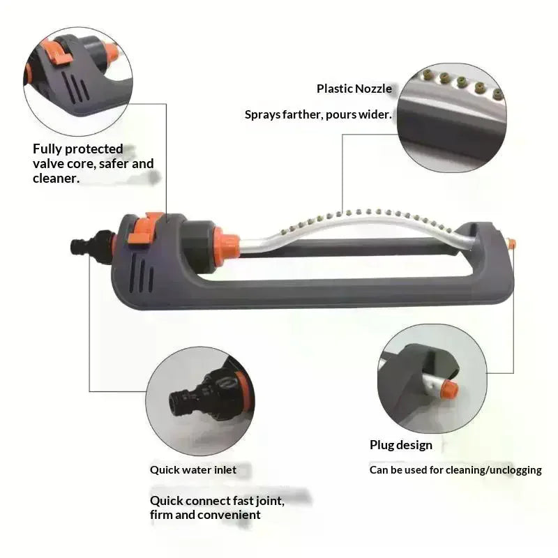 19-Nozzle Oscillating Lawn Sprinkler | Garden Irrigation Sprayer