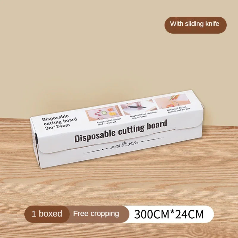 Disposable Cutting Board Mat with Slide Cutter | Food-Safe PE