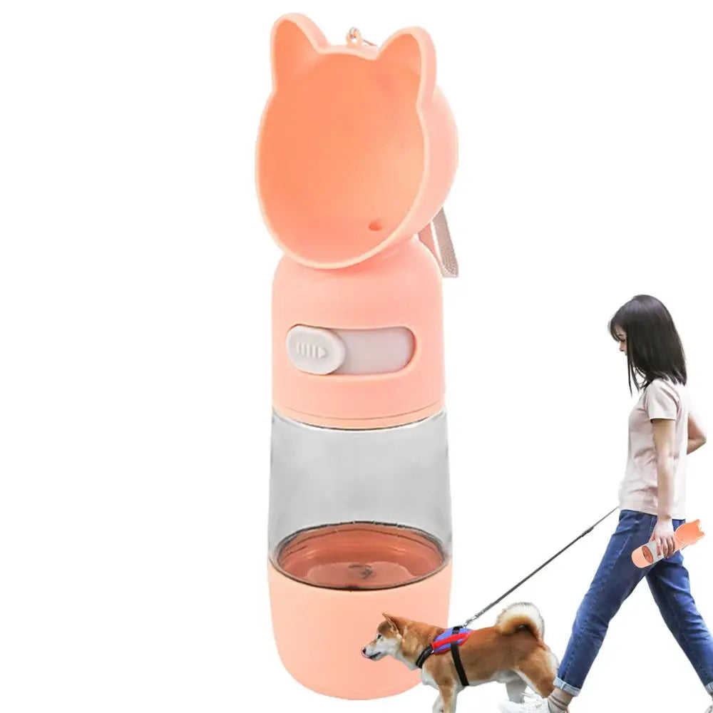Leak-Proof Dog Travel Water Bottle with Food Container