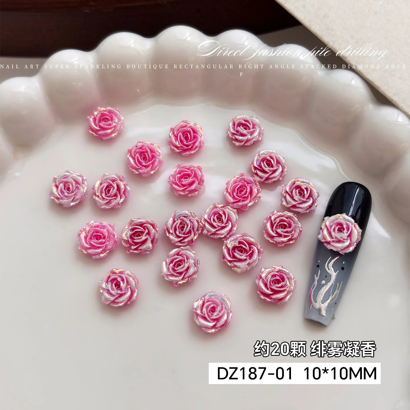 3D Resin Rose & Butterfly Nail Charms | Flat Back DIY Nail Art