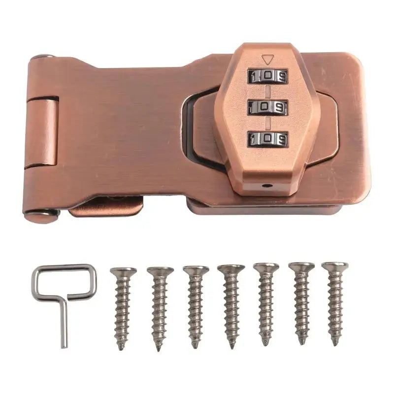 3-Digit Combination Password Lock Security Door Bolt Cabinet Password Lock Drawer Lock Anti-theft Household Cabinet Hardware Peaceful Pleasures Health and Wellness 3inch I