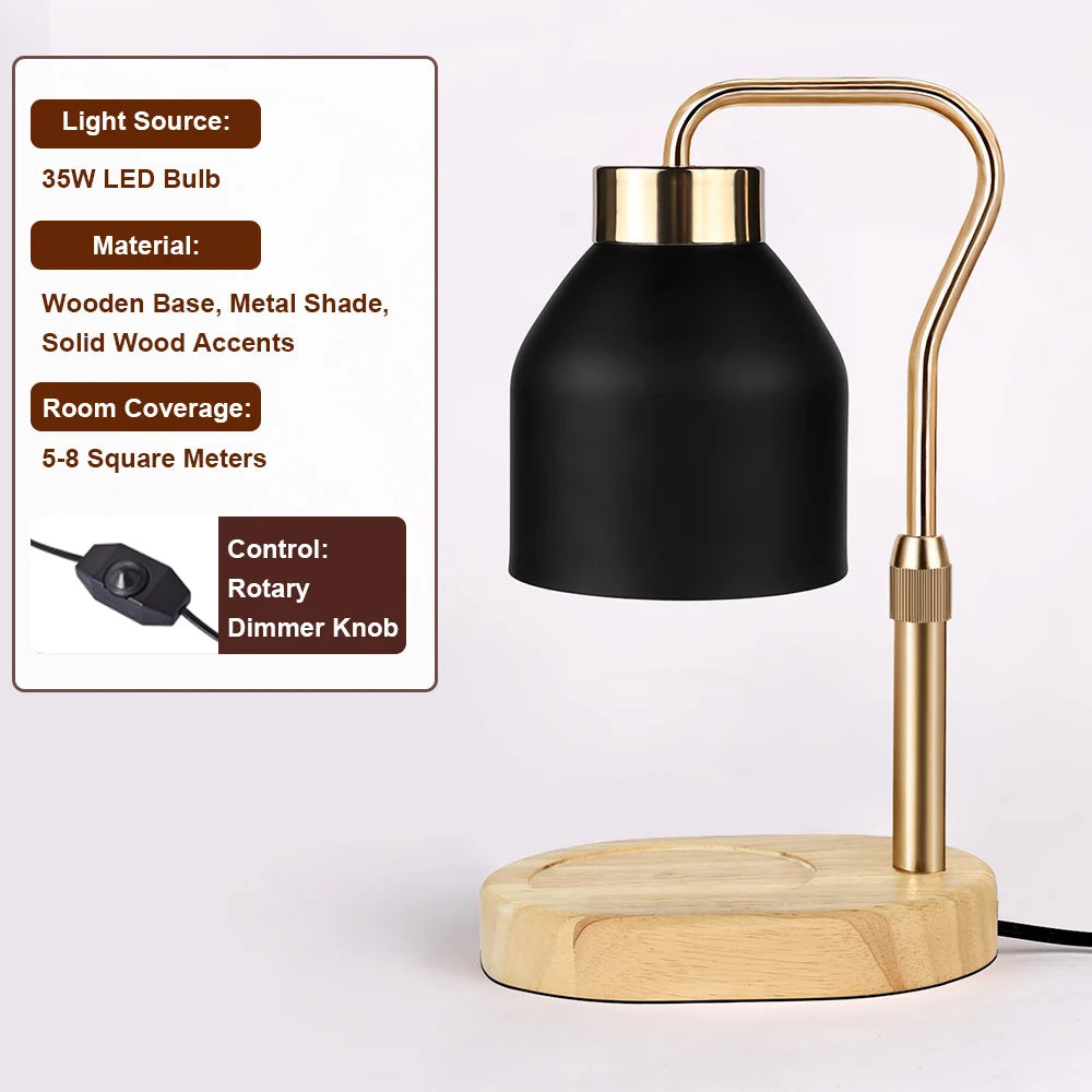 RUNTOIN Black Candle Warmer Lamp | Dimmable Wax Melter Light