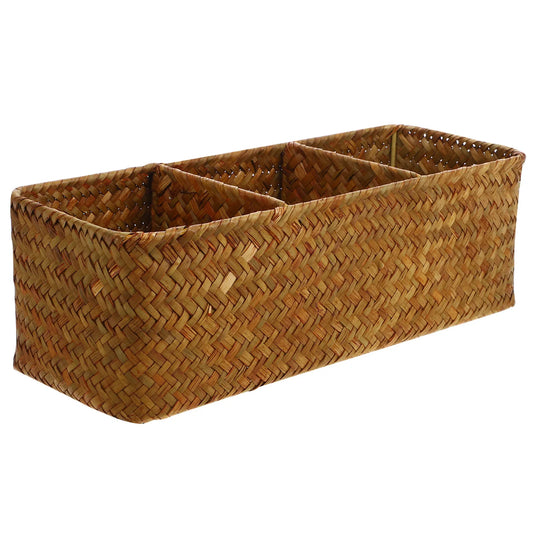 Desktop Storage Basket Woven Organizer Container for Home Office Bathroom Bedroom Charging Cables Cosmetics Cleaning Tools Socks Peaceful Pleasures Health and Wellness Default Title