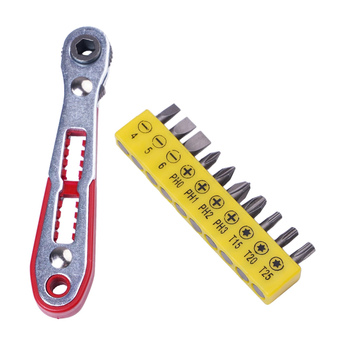 Mini Magnetic Ratchet Wrench 1 4 Hex Shank Screwdriver Bits Square