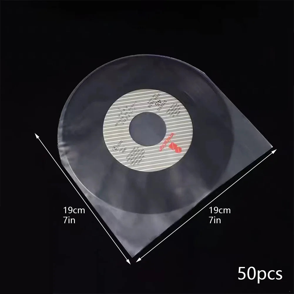 50Pcs Anti-Static Vinyl Record Sleeves – 7, 10 & 12 Inch LP Bags