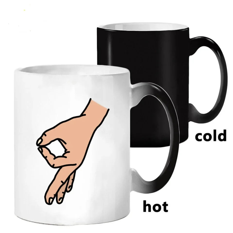 Magic Coffee Mugs Friends Gifts Temperature Heat Sensitive Creative OK Color Changing Cup Mug Kawaii Cups Unusual Tea Cup Travel Peaceful Pleasures Health and Wellness