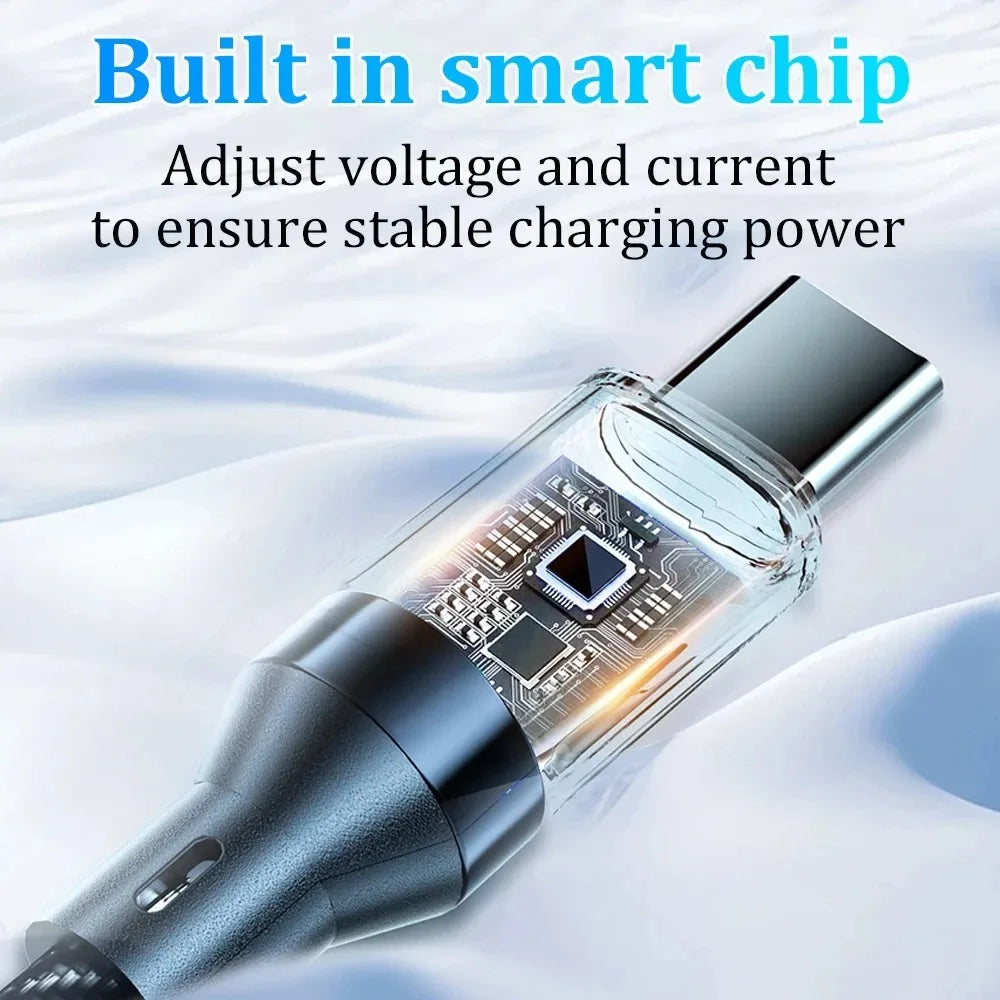 120W USB-C Fast Charging Cable with LED Display | 6A PD Nylon