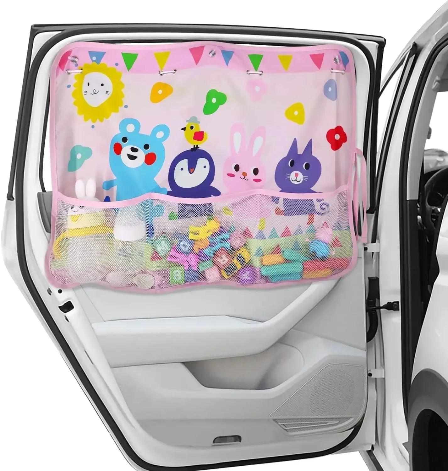 Car Window Sun Shade Curtain | Dinosaur Cartoon | Car & SUV