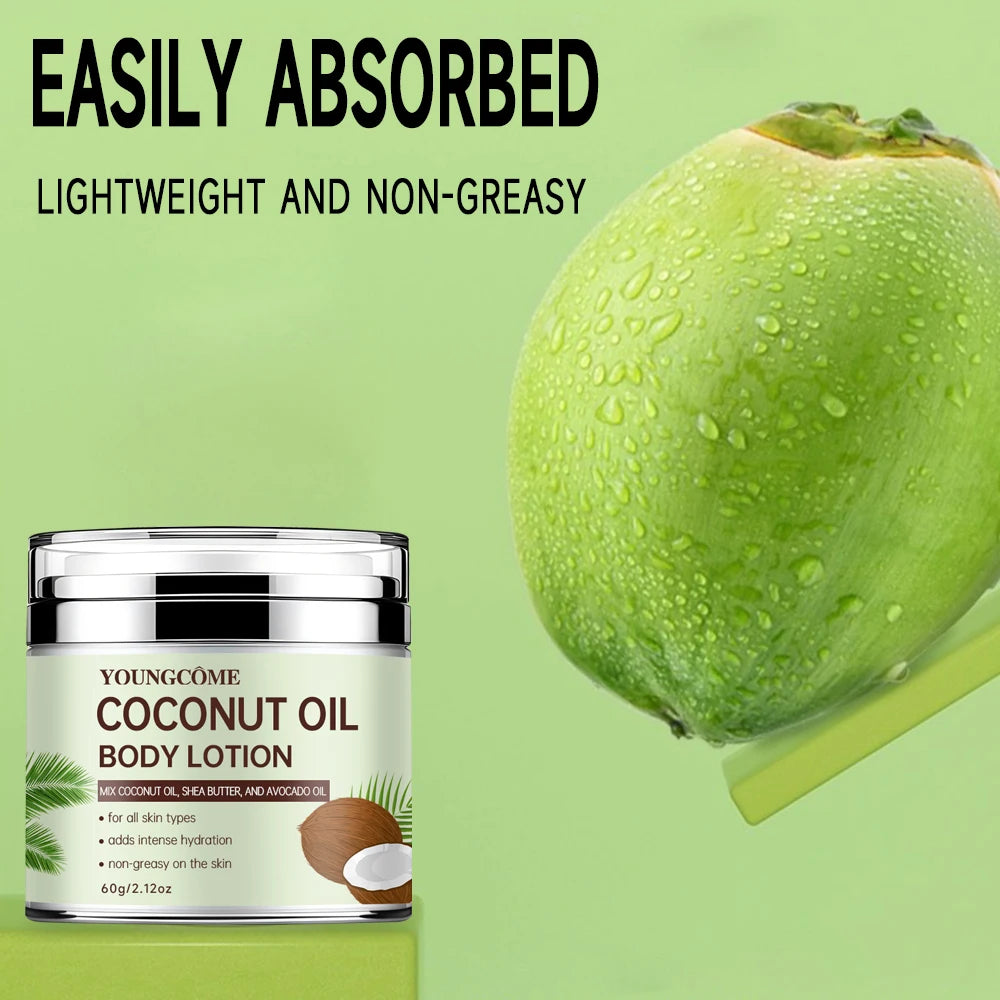 YOUNGCOME Coconut Oil Body Lotion with Cocoa Butter & Avocado Oil - Deep Hydrating Non-Greasy Moisturizer for All Skin Peaceful Pleasures Health and Wellness