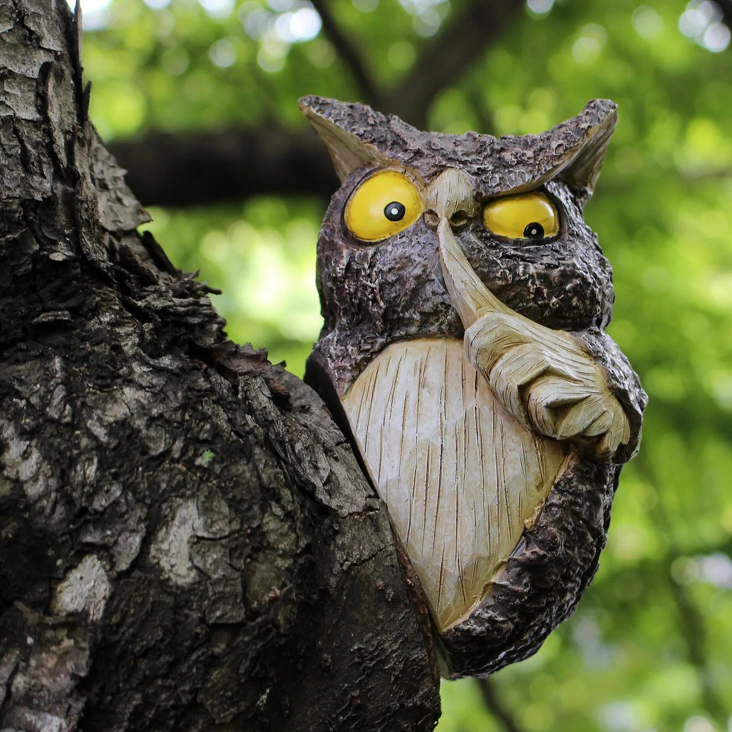 Owl Tree Hanging Garden Ornament | Resin Hide & Seek Decor
