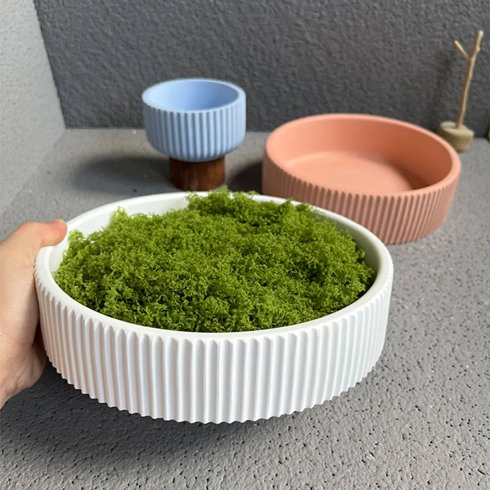 Silicone Round Stripe Mold – Concrete, Cement & Candle Bowl