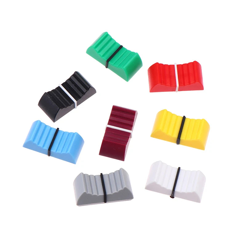 Multicolor Plastic Mixer Push Key Cap Fader Knob Cap Touch Sensitive Slider Ribbed Mixer Desk Switch Knob Cap Length 24.5MM Peaceful Pleasures Health and Wellness