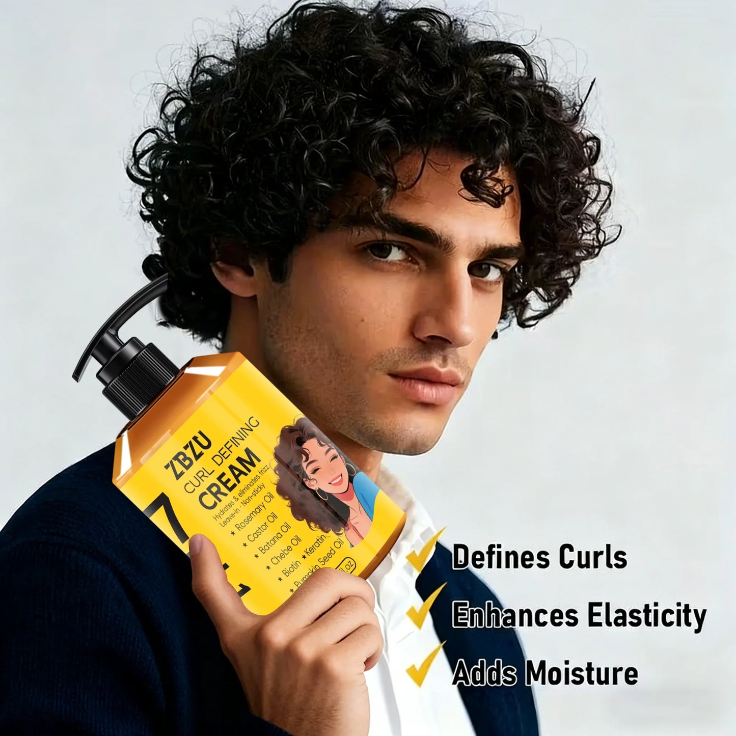 7-in-1 Argan Oil Curl Defining Cream for Wavy & Curly Hair