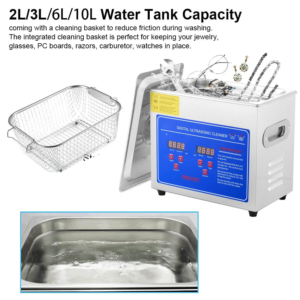 1.3L 2L 3L 6L 10L 15L 22L 30L Ultrasonic Cleaner with Heated Portable Lave-Dishes Washing Machine Diswasher Ultrasound Cleaner Peaceful Pleasures Health and Wellness