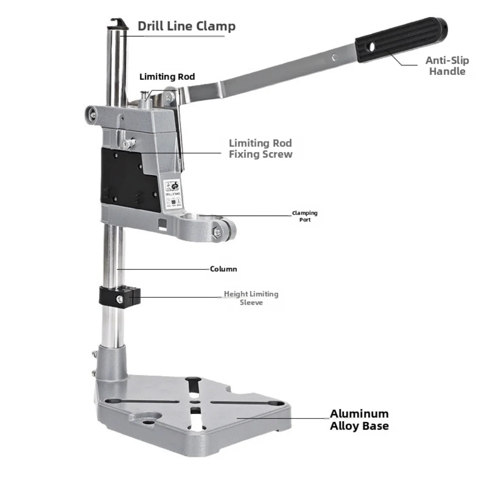 Adjustable Drill Press Stand Hand Precision Aluminum Base Mult