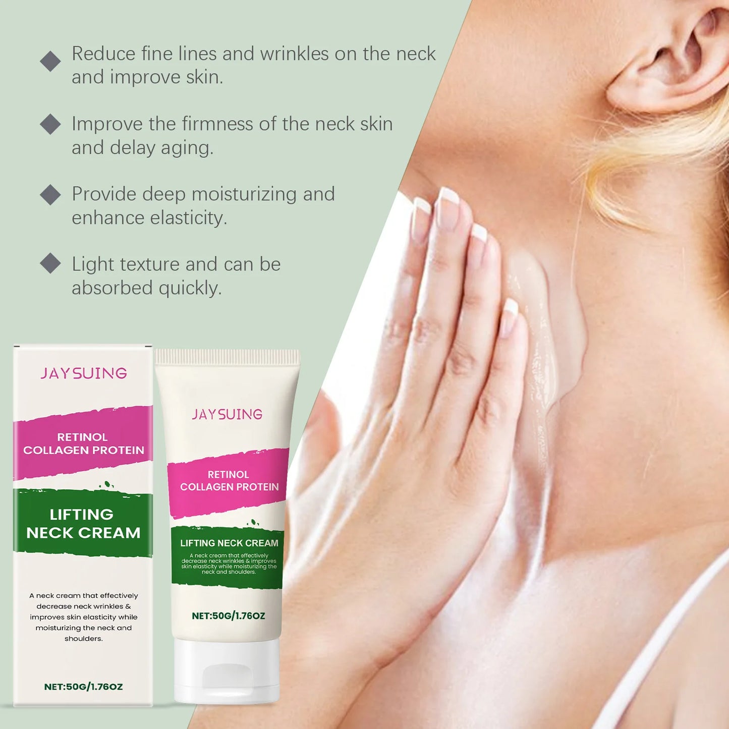 Jaysuing Retinol Neck Firming Cream | Collagen Anti-Aging 50g