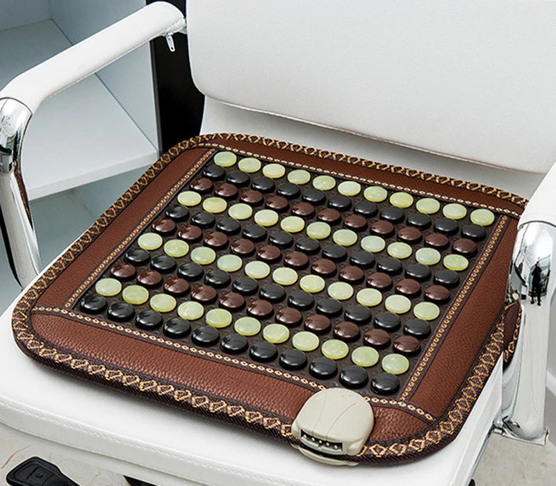 Jade Tourmaline Heated Seat Cushion | 8-Level Massage Pad