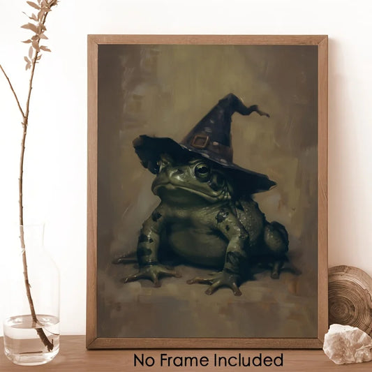 Gothic Halloween Frog Canvas Art Print | Dark Academia Wall Decor Canvas Art Print Peaceful Pleasures Health and Wellness ZLH5129 40x60cm No Frame