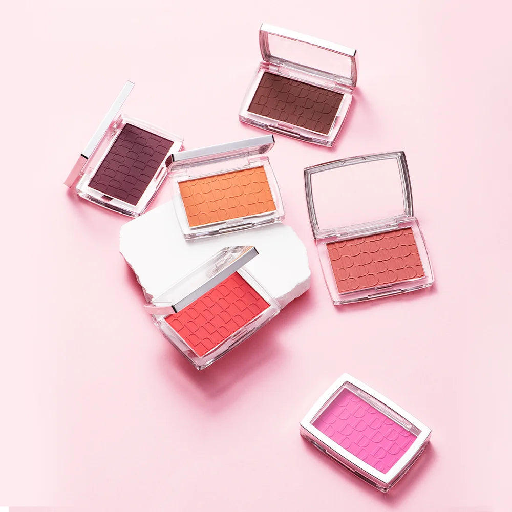 Matte Embossed Blush Palette High Pigmented Pink Coral Cheek Blush Powder With Professional Makeup Brush Peaceful Pleasures Health and Wellness