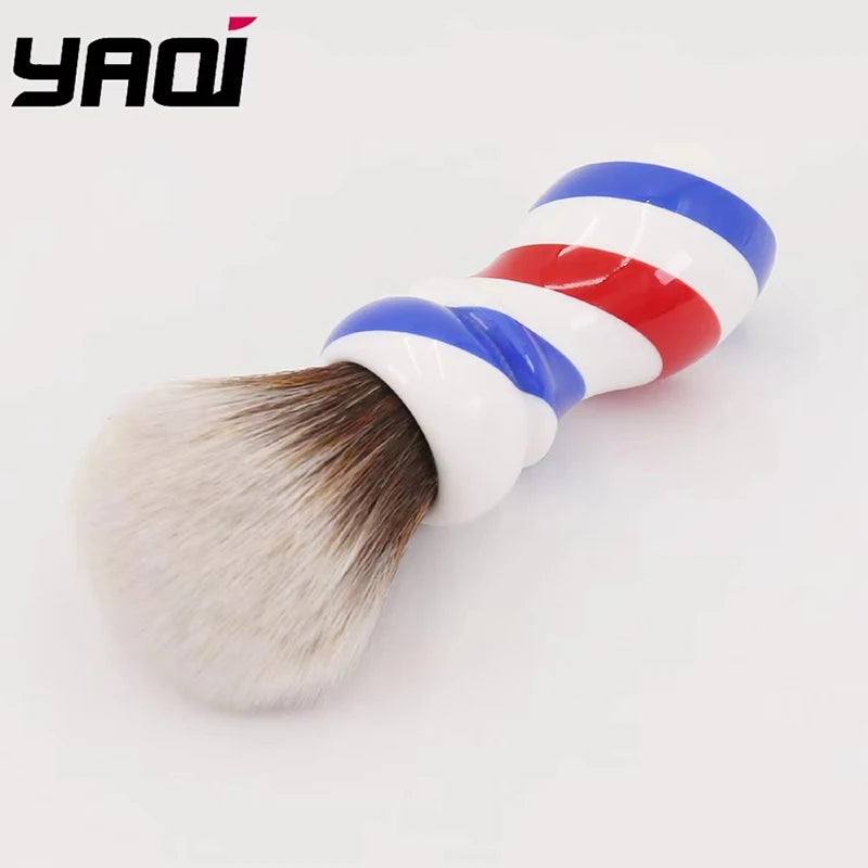 Yaqi High Quality 24MM New Barber Pole Style Brown Synthetic Knot Mens Wet Shaving Brush Retro Fashion Facial Shaving Care Tool Peaceful Pleasures Health and Wellness