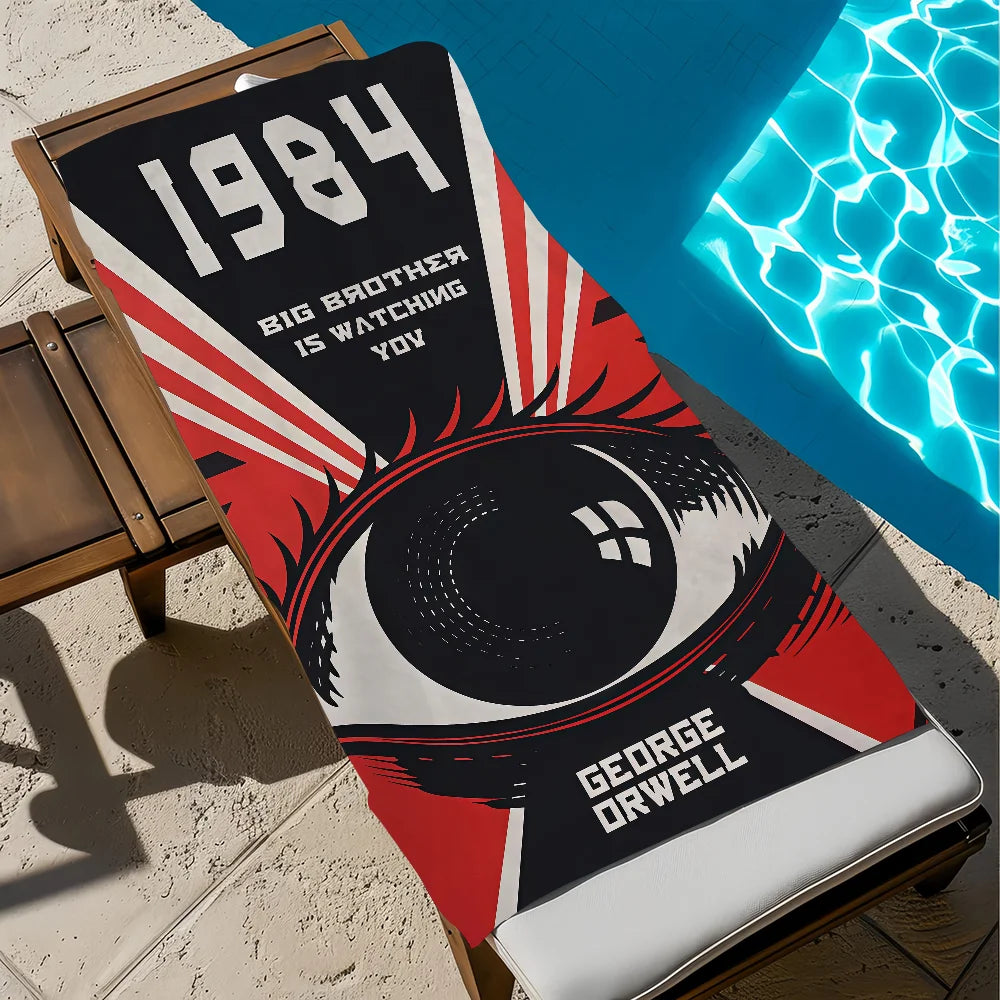 1984 George Orwell Quick-Dry Beach Towel | Travel & Pool Towel Quick-Dry Beach Towel Peaceful Pleasures Health and Wellness z9 STJ150x260CM