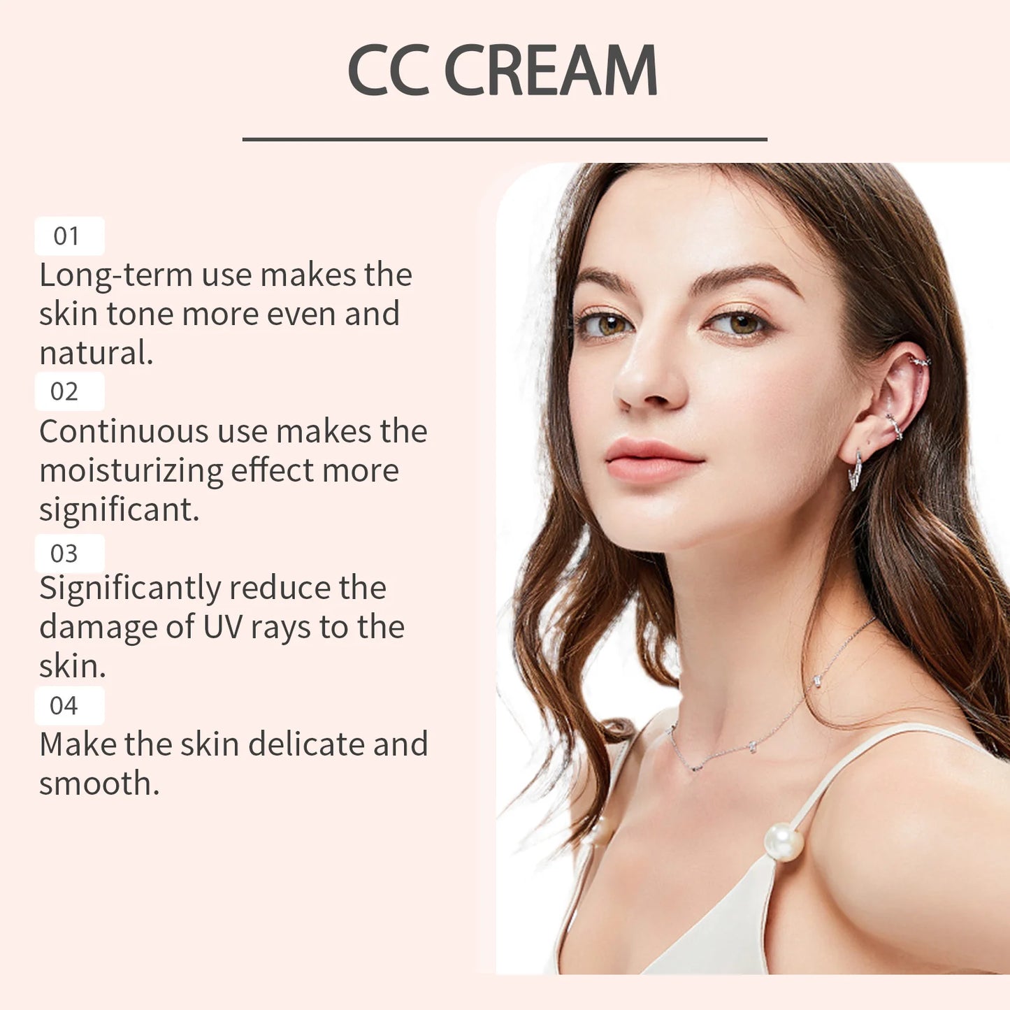 Sunscreen CC Cream Moisturizing Foundation Concealer UV Protection Even Skin Tone Lightweight Coverage Brighten Face Base Makeup Peaceful Pleasures Health and Wellness