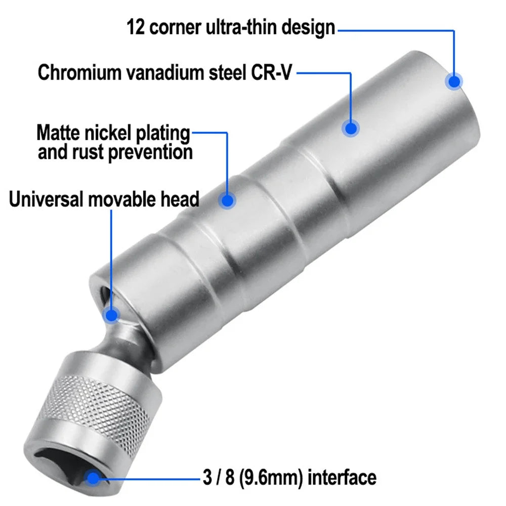 14/16mm Magnetic Spark Plug Socket Wrench Set – 3/8" CR-V Peaceful Pleasures Health and Wellness