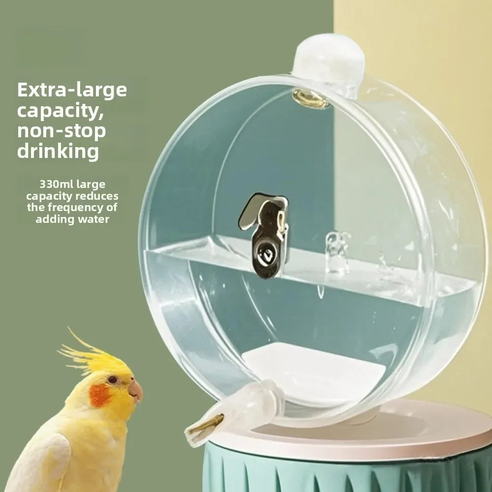 330ml Hangable Bird Water Bottle – Leak-Proof Transparent Feeder