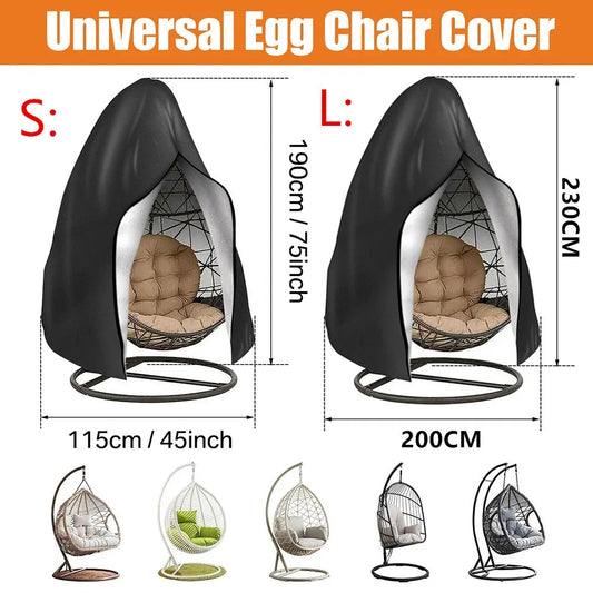 Patio Egg Chair Covers with Zipper Durable Waterproof Large Wicker Egg Swing Chair Covers Outdoor Weather Resisatant Peaceful Pleasures Health and Wellness