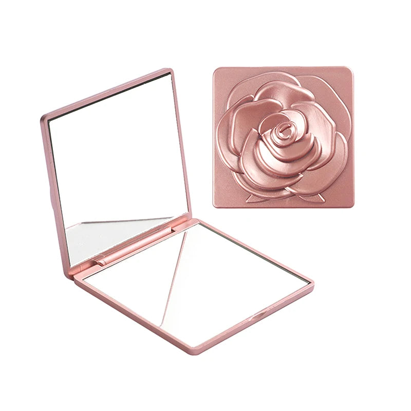 Retro Rose Double-Sided Pocket Compact Mirror | Makeup Tool